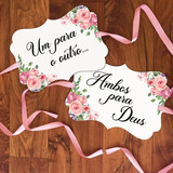 Placa De Cadeira Dos Noivos Casamento Floral Rosa Rose