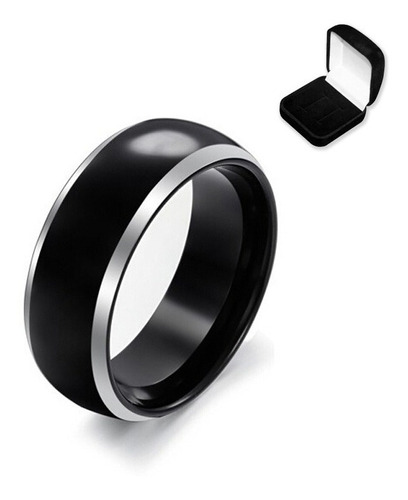 Aliança/anel Masculino Tungstênio Negro Preto 8mm