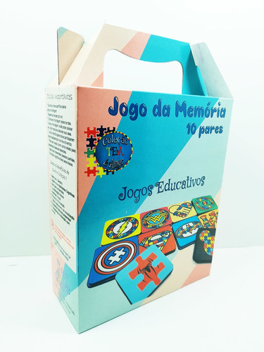 Jogo Da Memória Heróis 10 Pares Para Autistas - Tea & Amor