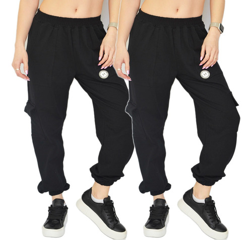 Jogging Cargo Pack X2 Puño Ajustado Elastizado Bolsillos