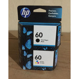 Pack Cartucho Tinta Hp 60 Negro Y Color Originales 