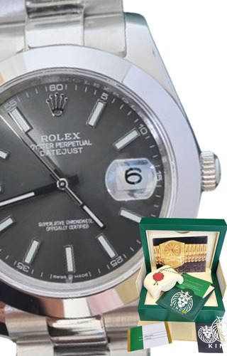 Relógio Rolex Datejust Cinza Safira 41mm Base Eta 3035 Caixa