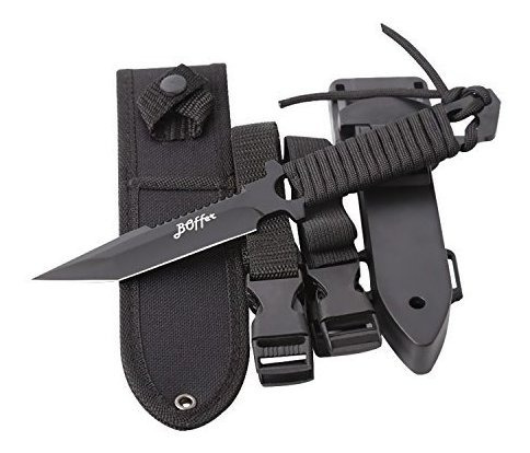 Boffer Cuchillo De Buceo Cuchillo Táctico Negro De Hoja Afil