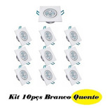 Kit 10pçs Spot 3w Quadrado Direcional Sanca Cor Branco Quente