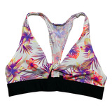 Top Deportivo Pink Victoria's Secret Flores Blanco Talla Xs