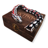 Pulsera Brazalete Vikings Dragón Con Caja De Madera. Nórdico