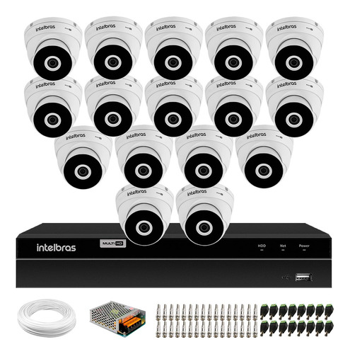 Kit 16 Câmeras Intelbras Dome 1080p Ip67 Dvr 16 Canais