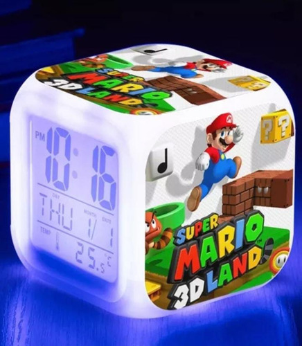 Reloj Despertador Super Mario 64 Nintendo, Bowser, Peaches