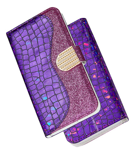 Funda De Piel Para Teléfono Móvil Samsung Purple Lady