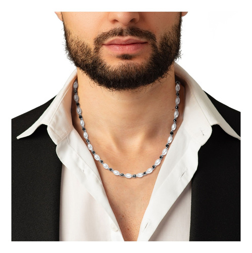 Collar Perlas Hombre Dijes Hip Hop Aesthetics Joyeria Acero