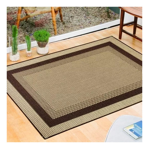 Tapete De Sala Sisal Quarto 1,50x2,00 Marrom Antiderrapante