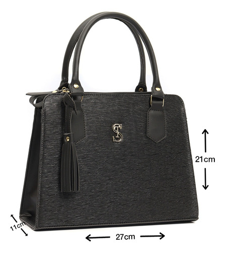 Bolsa Transversal E De Mão Feminina Linda Em ! Cor Preto