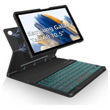 Funda Con Teclado Juqitech/samsung Para Galaxy Tab/black.