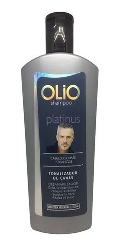 Olio Shampoo Platinus Tonalizador De Canas Hombre 420 Ml