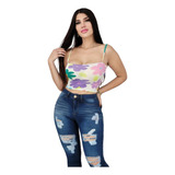 Crop Top Para Dama,  Blusa Corta Sensual De Mujer