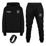 Conjunto Moletom+relogio Prova D´agua Psg Oferta Adulto Top