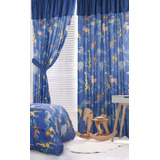 Cortinas Juego De 2 Paños Infantil Jean Cartier Azul Verde