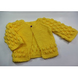 Sweater Amarillo Tejido Para Niña 1 Año
