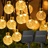 Luces De Navidad Y Decorativas Auxtoo China 12m 12m De Largo 3v - Blanco Cálido Con Cable Negro