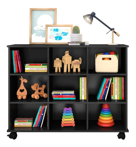 Nicho Organizador Multifuncional Com Rodízios Toys Preto - M