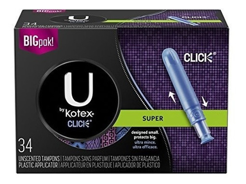 U By Kotex Click Compactos, Tampones Super Absorbentes, Sin 