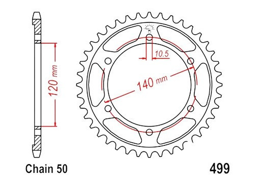 Corona 46t Para Tl1000 (97-03) Zx 750, Ninja89 Foto 2