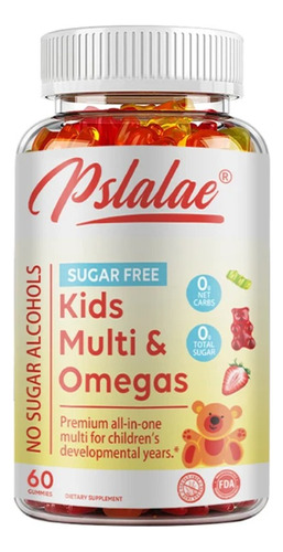 60 Gomitas Multivitamínicas Niños Vit C, D, B6, Omega 3 