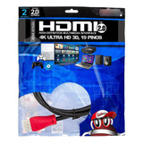 Cabo Hdmi 2.0 Premium Ultra Hd 4k 3d Com 2 Metros