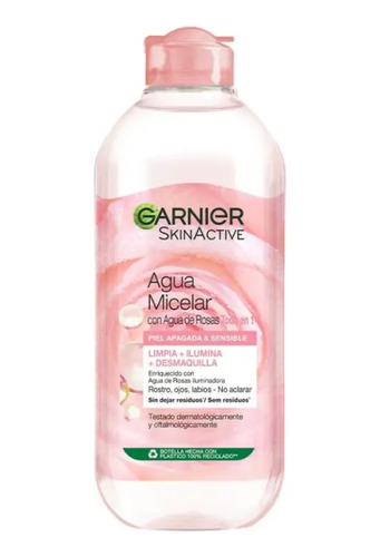 Agua Micelar Garnier Skin Active Con Agua De Rosas 400 Ml