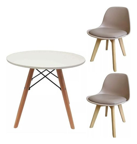  Combo Mesa Eames + 2 Sillas Tulip Kids Niños Varios Colores