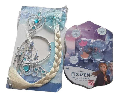 Frozen Mini Set De Maquillaje Corazon Trenzas Clip Pelo Niña