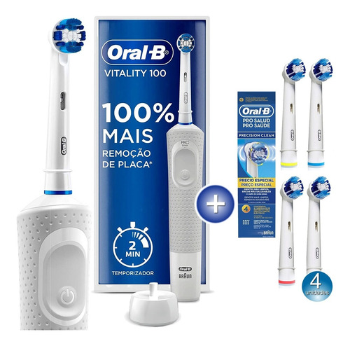 Escova Elétrica Oral-b Vitality Pro 220v + 4 Refis Precision