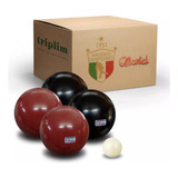 Juego De 4 Bochas Grandes Campo 120 Mm 2 Colores + Bochin