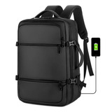 Mochila Notebook Viagem Multi-funcional Impermeável Unissex Cor Preto Desenho Do Tecido Lisa