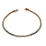 Pulsera Oro Amarillo Zafiro Rainbow Pu440za