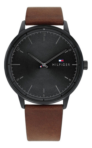 Reloj Tommy Hilfiger Hendrix Para Hombre 1791876 Color De La Malla Marrón Oscuro Color Del Bisel Negro Color Del Fondo Negro