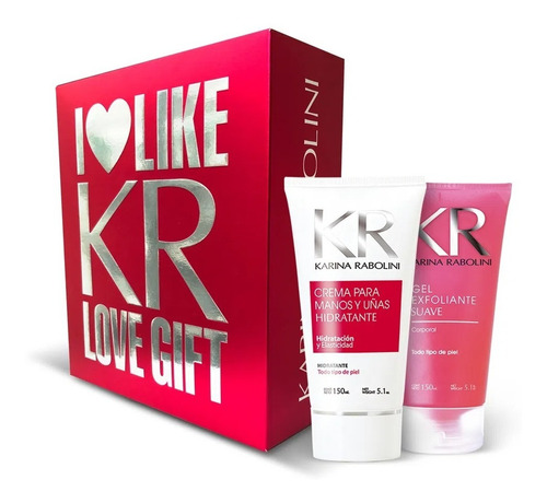 Karina Rabolini Kr Set I Love Gift Rojo Crema + Gel 