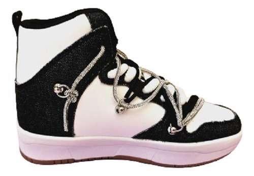 Tenis De Bota Con Brillo Para Mujer Hanna Mx Suprema-1 Blk 