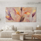 Quadro Sala Abstrato Folhas Arte Decorativo Grande 160x90