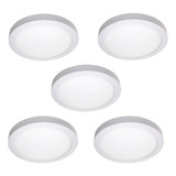 Paquete 5 Lamparas Led 24w Sobreponer Luz Calida Plafon Bote