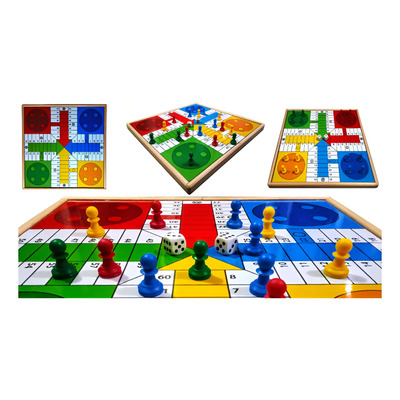 Parchis 4 Jug. Juego De Mesa Tablero Madera Solida By Livock | Meses sin interés