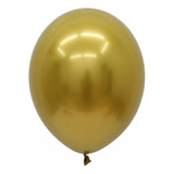 Globos Látex Cromo Metalizados R12 X 10 Cotillón Activarte Color Dorado Cromo Cotillón Activarte