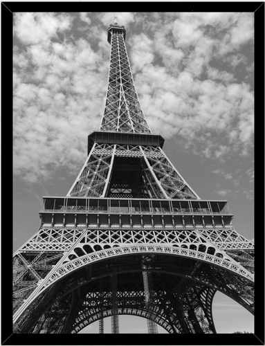 Cuadro Decorativo Torre Eiffel B Y N Medidas 30x40 Cm