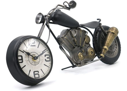 Reloj De Mesa Aorotoe Con Forma De Motocicleta, De Metal