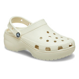 Zueco Crocs Classic Platform Mujer Bone