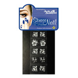 Kit 50 Adesivos Unhas Strass Nail, Artesanal, Branquinho