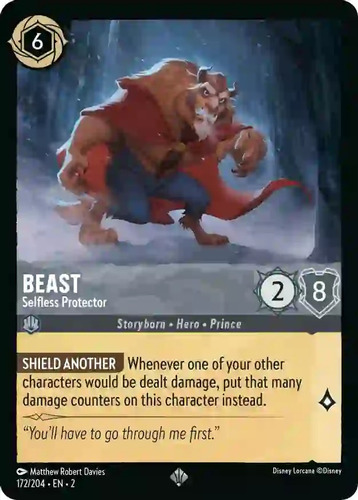 Disney Lorcana Beast - Selfless Protector 172/204 Super Rara