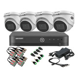 Hikvision Kit De Seguridad Dvr 8ch 4 Camaras + Accesorios