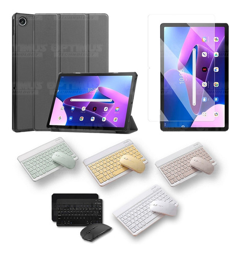 Kit Vidrio Estuche Teclado Para Lenovo Tab M10 Plus 3era Gen