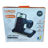 Carregador Indução Dock Station 3 Em 1 Celula Kaidi Knc9097 